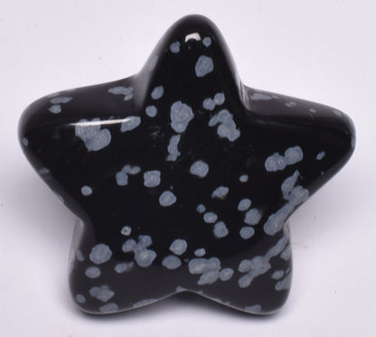 SNOWFLAKE OBSIDIAN CRYSTAL STAR CARVING P960