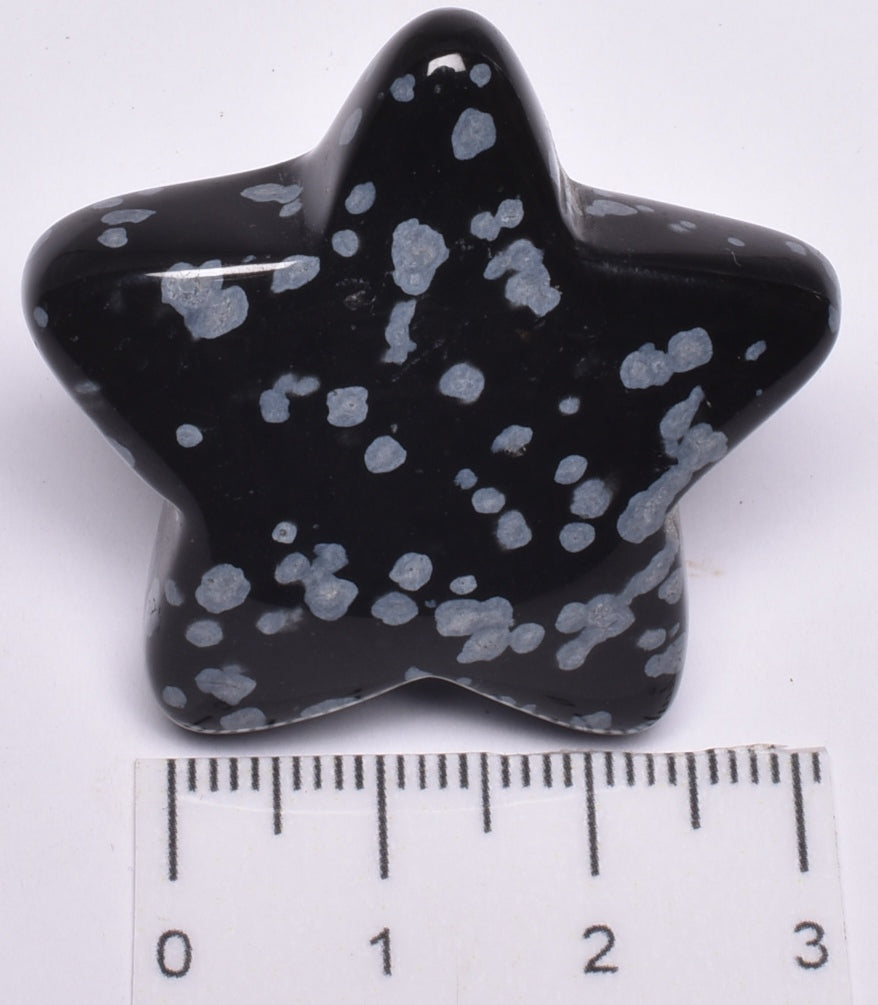 SNOWFLAKE OBSIDIAN CRYSTAL STAR CARVING P960