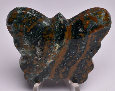 OCEAN JASPER POLISHED  BUTTERFLY CARVING P981