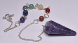 CHAKRA CRYSTAL LEPIDOLITE PENDULUM P469