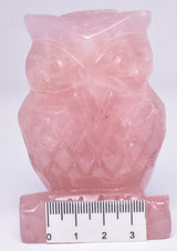 ROSE QUARTZ CRYSTAL CARVED OWL P394
