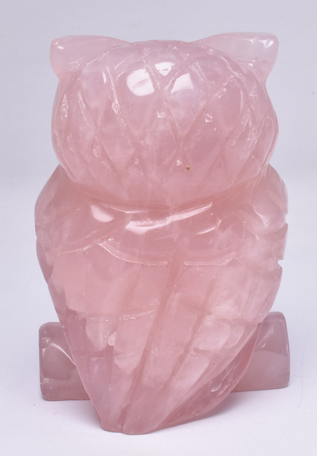 ROSE QUARTZ CRYSTAL CARVED OWL P394