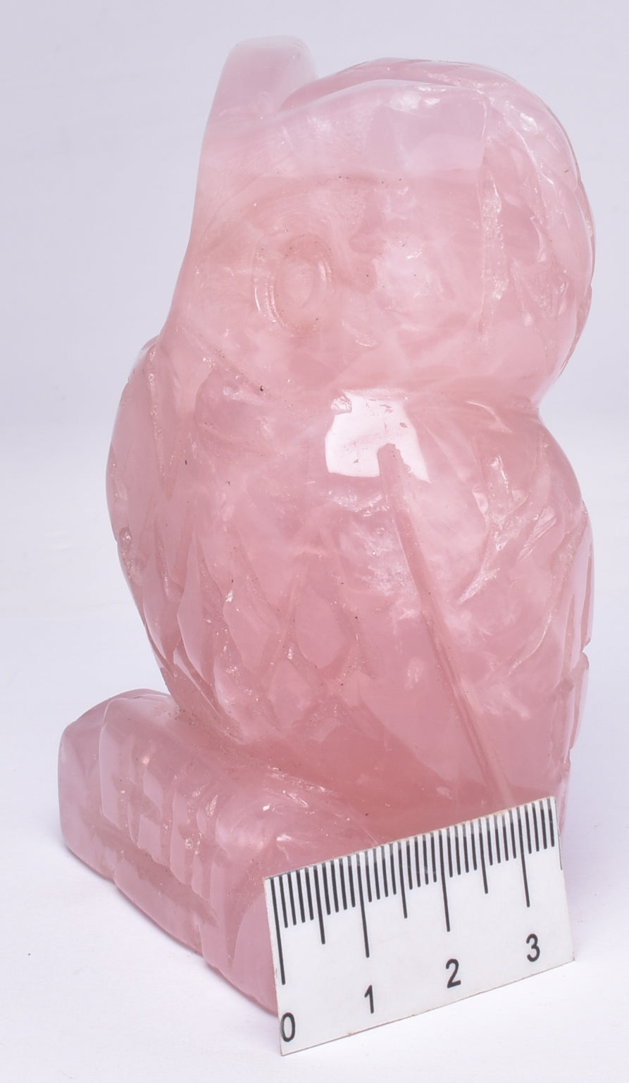 ROSE QUARTZ CRYSTAL CARVED OWL P394