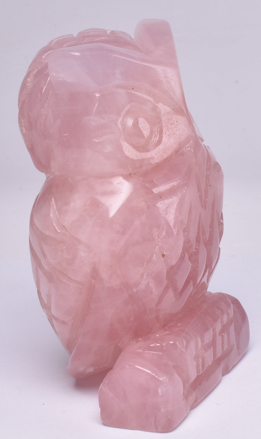 ROSE QUARTZ CRYSTAL CARVED OWL P394