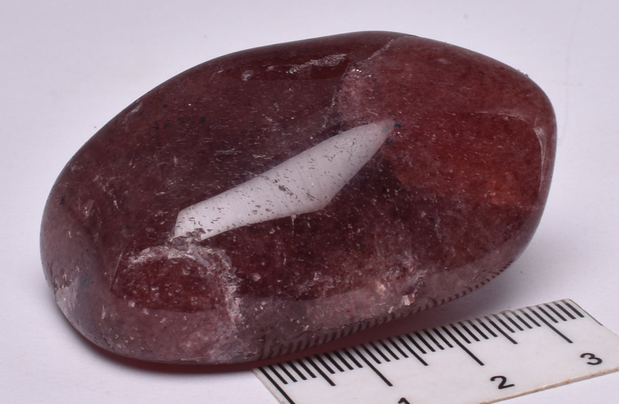 STAWBERRY QUARTZ POLISHED FREEFORM TUMBLE P393