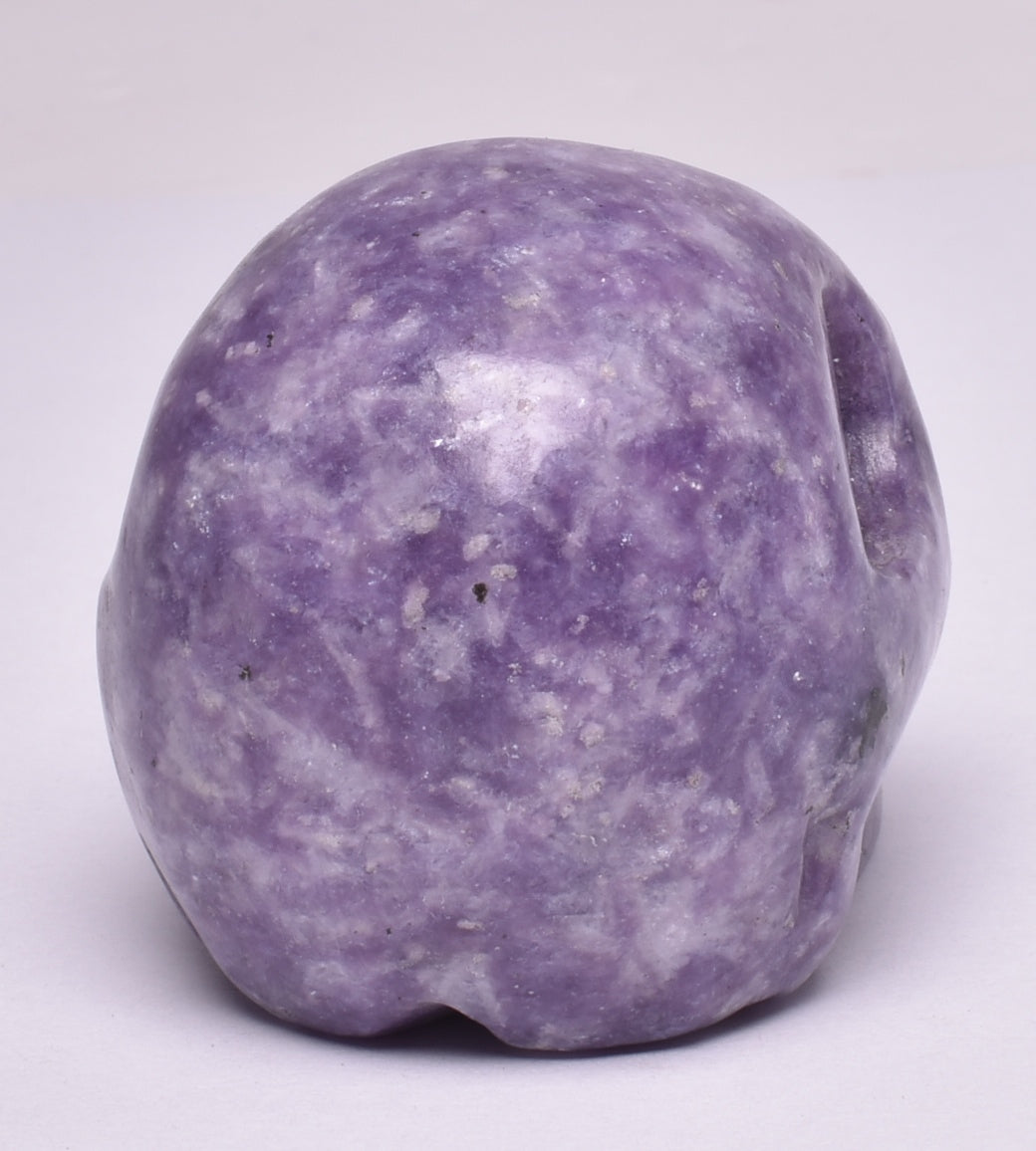 LEPIDOLITE CRYSTAL CARVED SKULL P1139