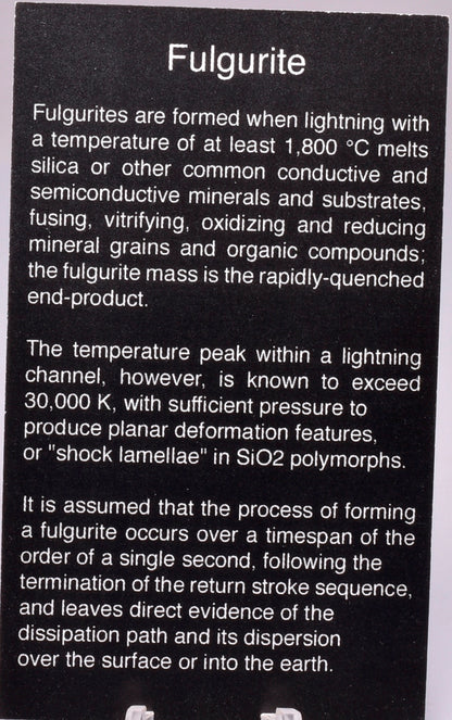 FULGURITE LIGHTNING STRIKE GLASS MOROCCO MT07