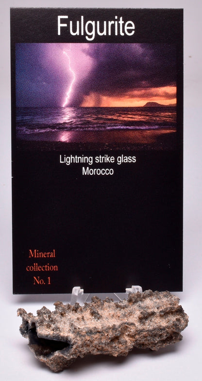 FULGURITE LIGHTNING STRIKE GLASS MOROCCO MT10