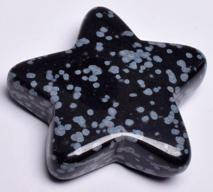SNOWFLAKE OBSIDIAN CRYSTAL STAR CARVING P889