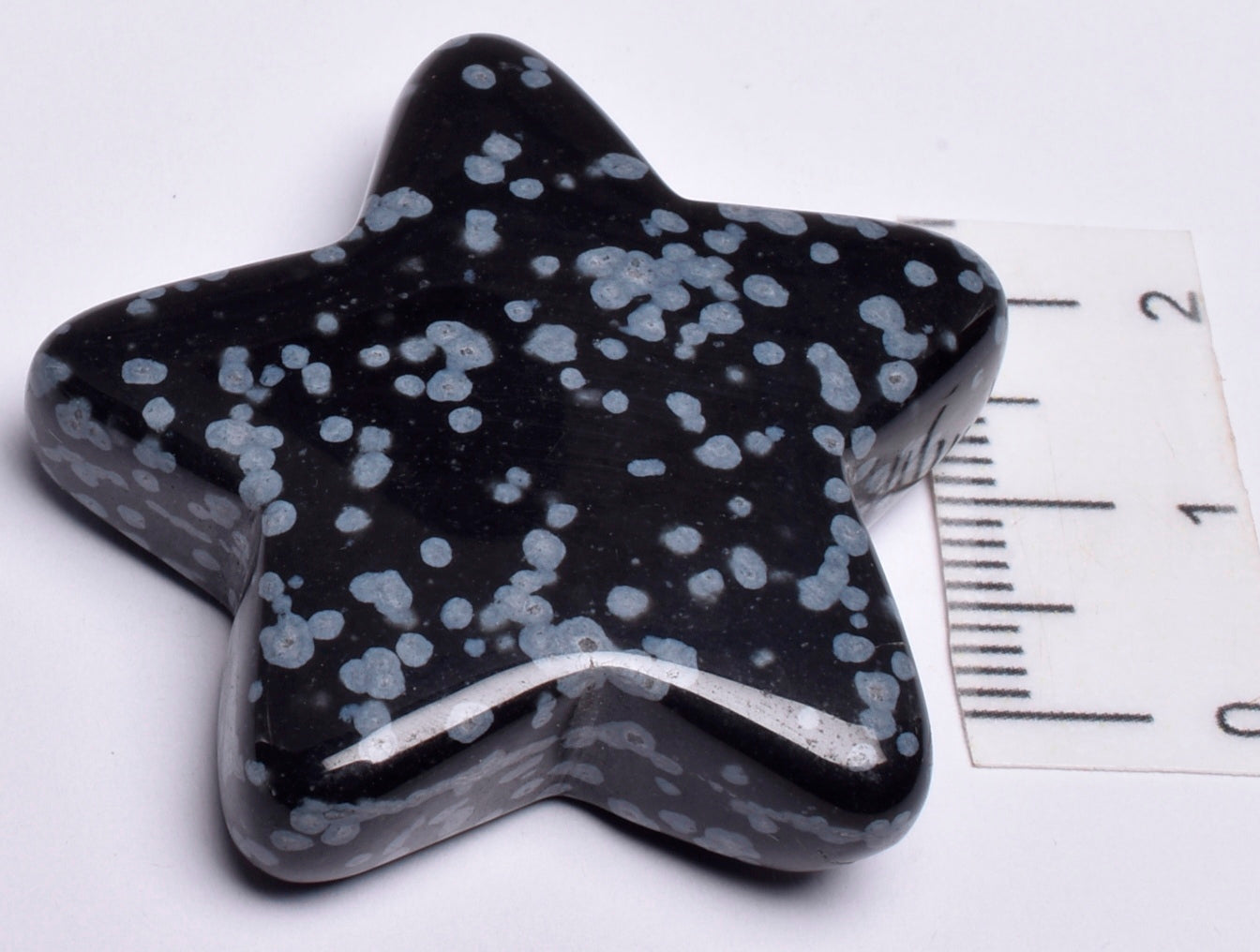 SNOWFLAKE OBSIDIAN CRYSTAL STAR CARVING P889