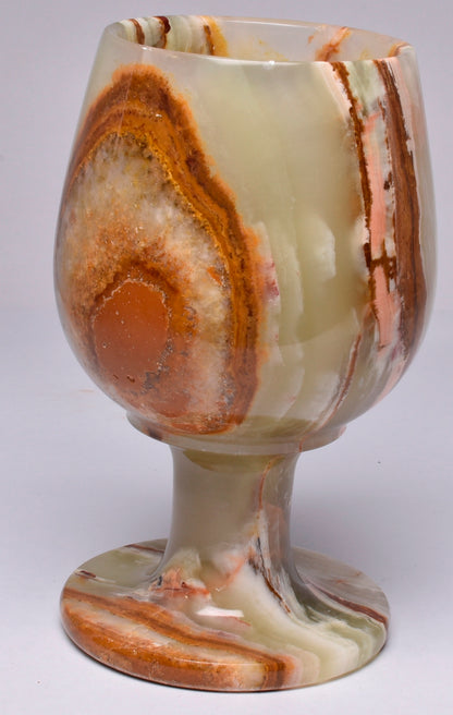 GREEN ONYX TRAVERTINE WINE GOBLET P689