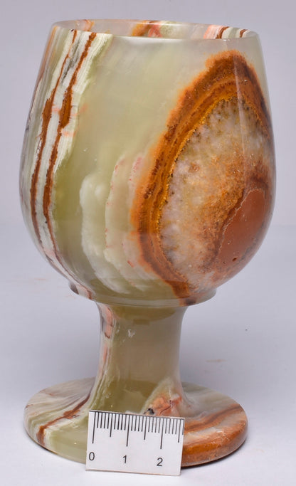 GREEN ONYX TRAVERTINE WINE GOBLET P689