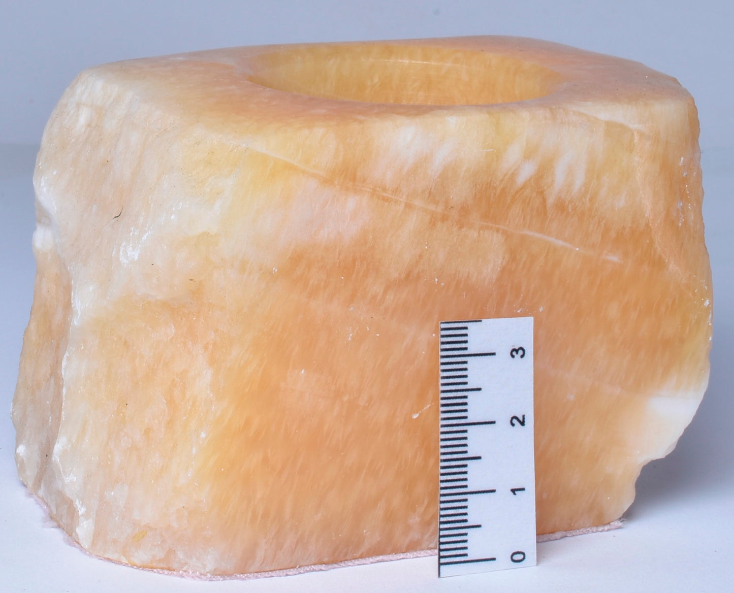 ORANGE CALCITE TEA LIGHT CANDLE HOLDER P108