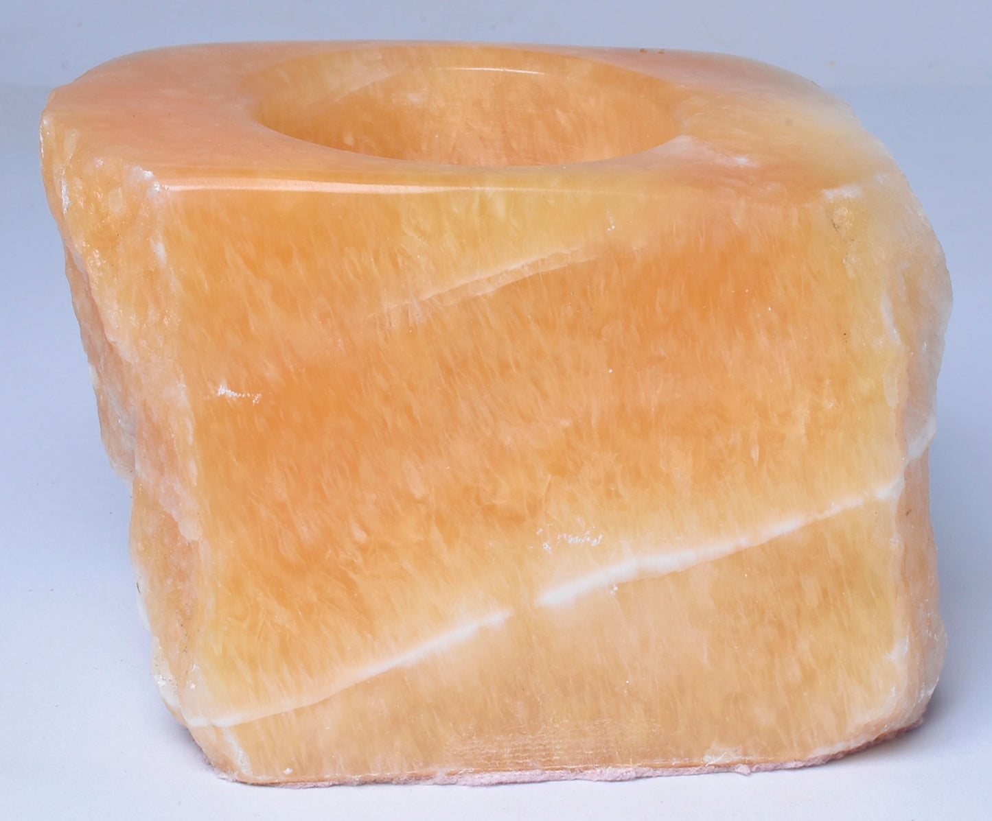 ORANGE CALCITE TEA LIGHT CANDLE HOLDER P108