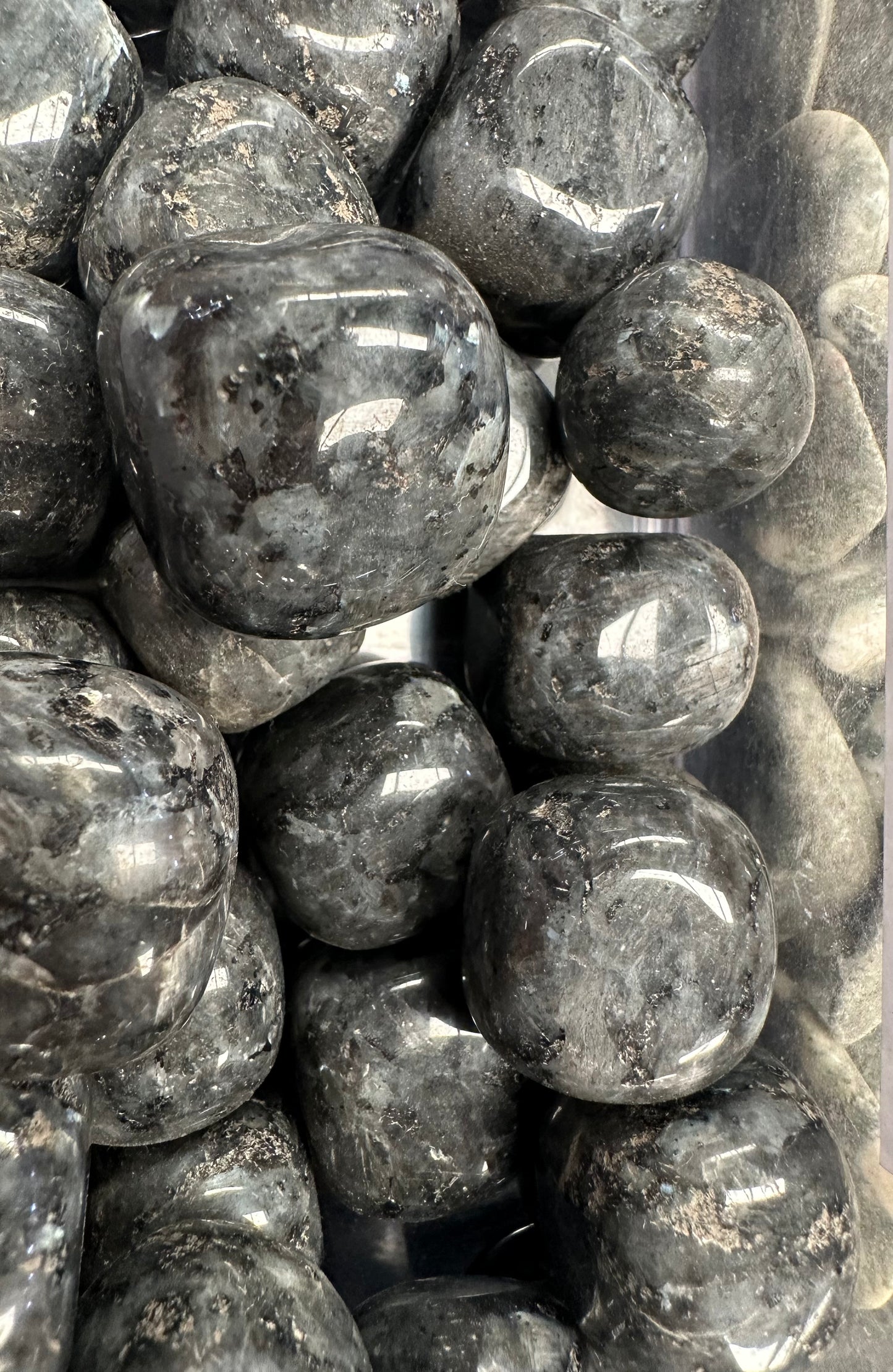 LARVIKITE POLISHED CRYSTAL TUMBLE T23