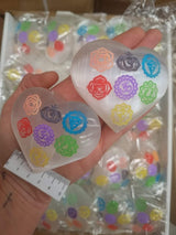 SELENITE CHAKRA PUFFY HEARTS SE22