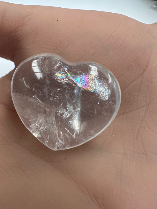 QUARTZ POLISHED CRYSTAL PUFFY HEART P13