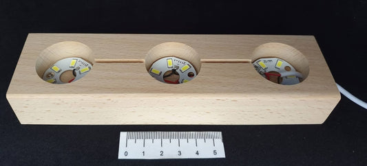 WOODEN USB 3 LIGHT LED display light base D1