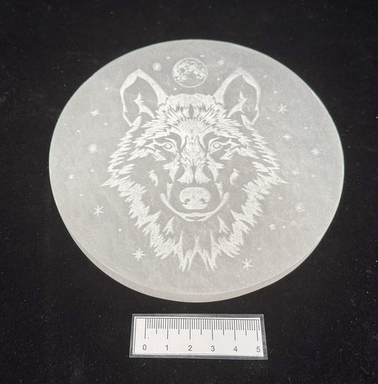 SELENITE ROUND WOLF CHARGING PLATE SE37