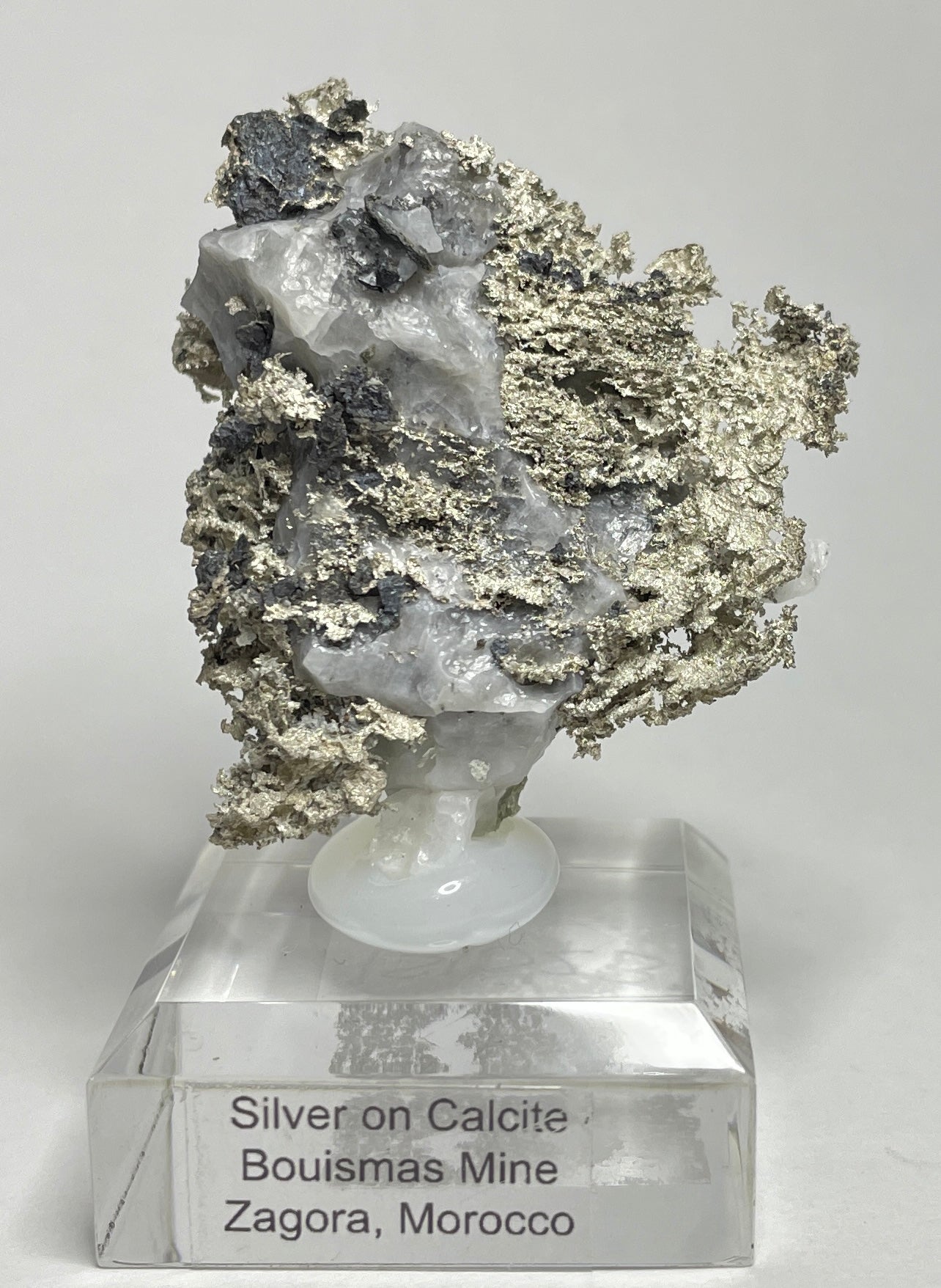 SILVER ON CALCITE, Morocco ISI023