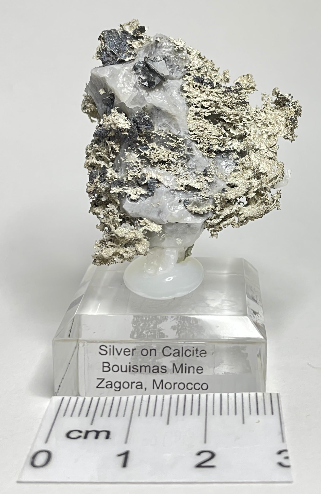 SILVER ON CALCITE, Morocco ISI023