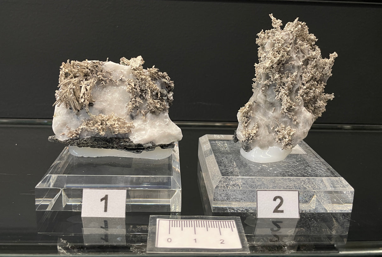 SILVER ON CALCITE, Morocco ISI045-46