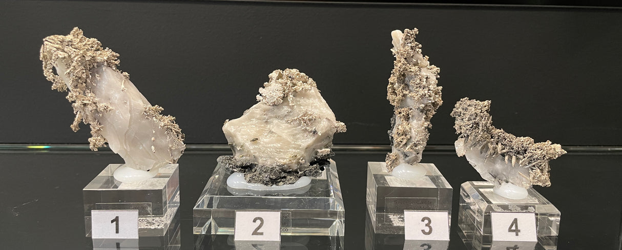 SILVER ON CALCITE, Morocco ISI047-50