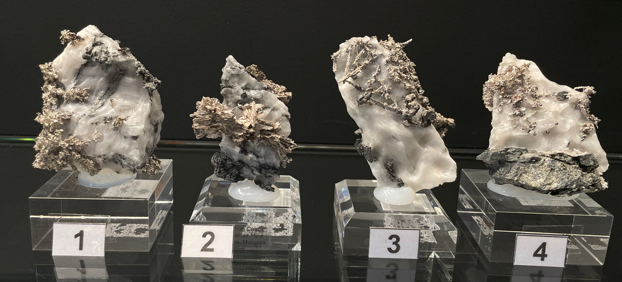 SILVER ON CALCITE, Morocco ISI055-58