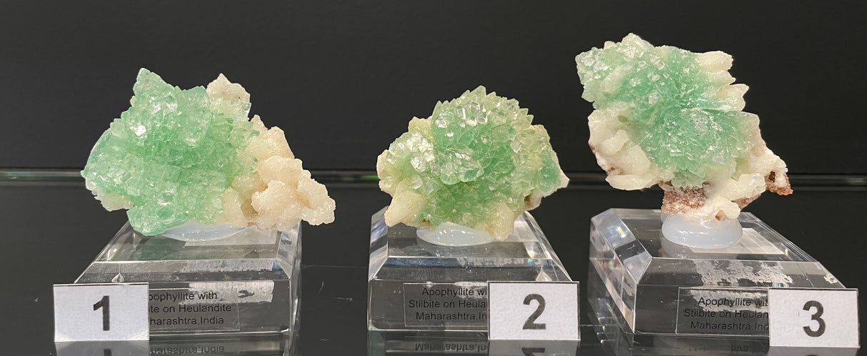 GREEN APOPHYLLITE, STILBITE AND HEULANDITE, India, IGR012-14