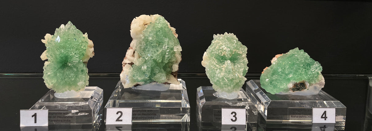 GREEN APOPHYLLITE, STILBITE AND HEULANDITE, India, IGR015-18