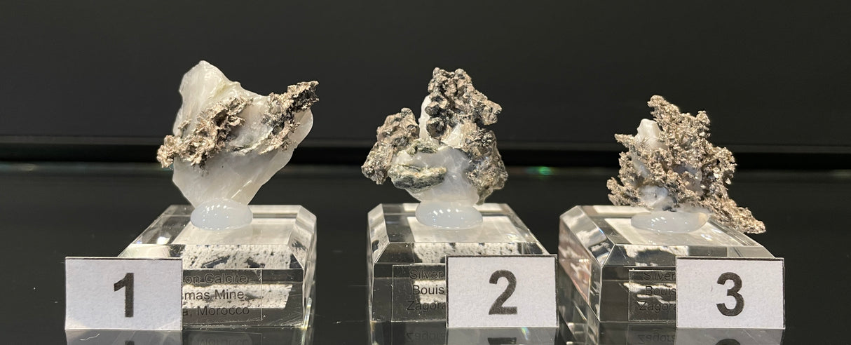 SILVER ON CALCITE, Morocco ISI067-69