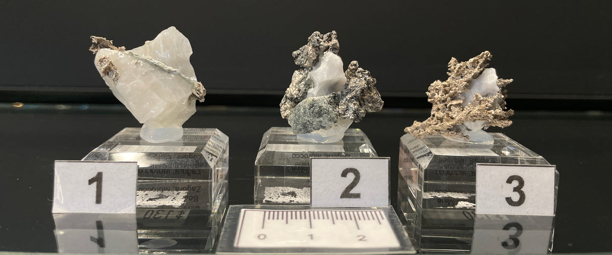 SILVER ON CALCITE, Morocco ISI067-69