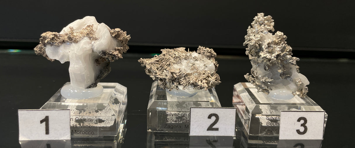 SILVER ON CALCITE, Morocco ISI073-75