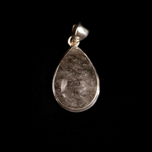 TOURMALINE IN QUARTZ PENDANT set in STERLING SILVER 3SSTQP