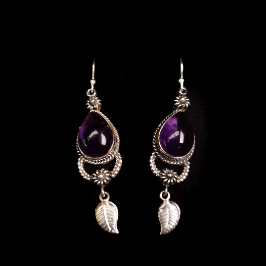 AMETHYST EARRINGS set in STERLING SILVER 3SSAME1