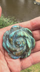 LABRADORITE POLISHED ROSE CARVING P1039