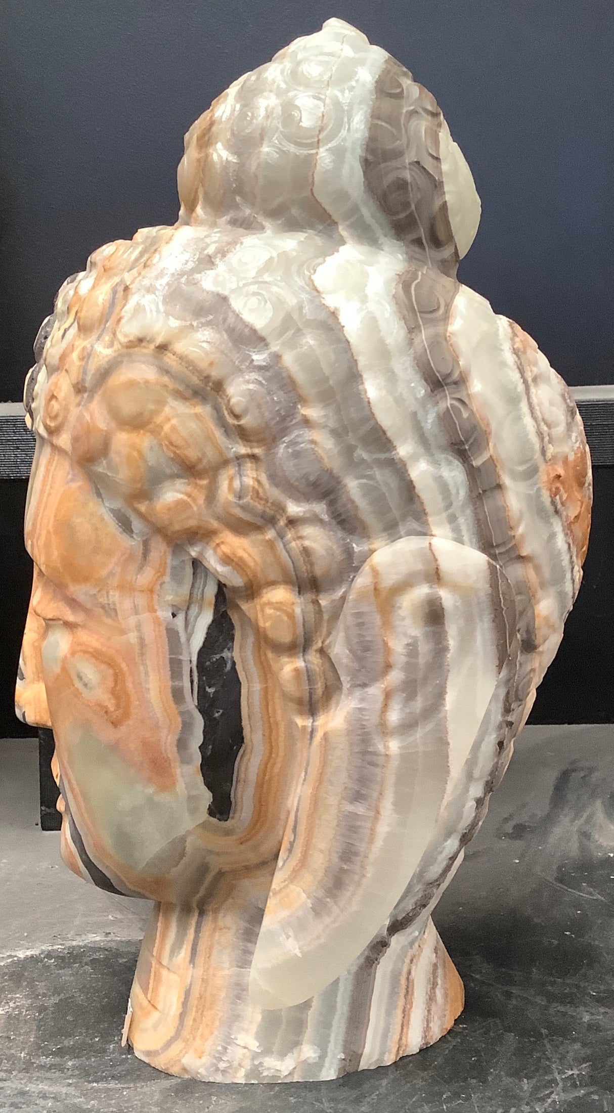 Quan Yin Onyx Head Carving