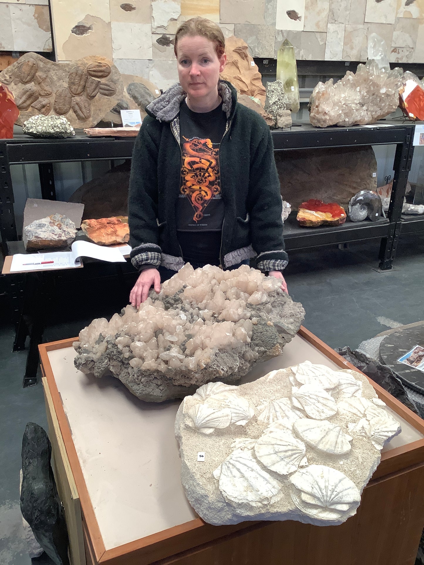 Crystal Cluster Calcite and Marcasite