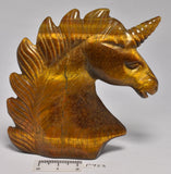 TIGER EYE CRYSTAL UNICORN CARVING 7.5 cm P953