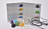 WELLBEING CRYSTAL TUMBLE KIT NECKLACE 7 CRYSTALS with CORDED CAGE J105