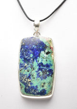 AZURITE & MALACHITE PENDANT set in STERLING SILVER J98