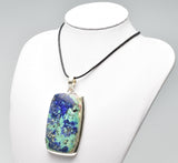 AZURITE & MALACHITE PENDANT set in STERLING SILVER J98