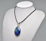 AZURITE & MALACHITE PENDANT set in STERLING SILVER J92