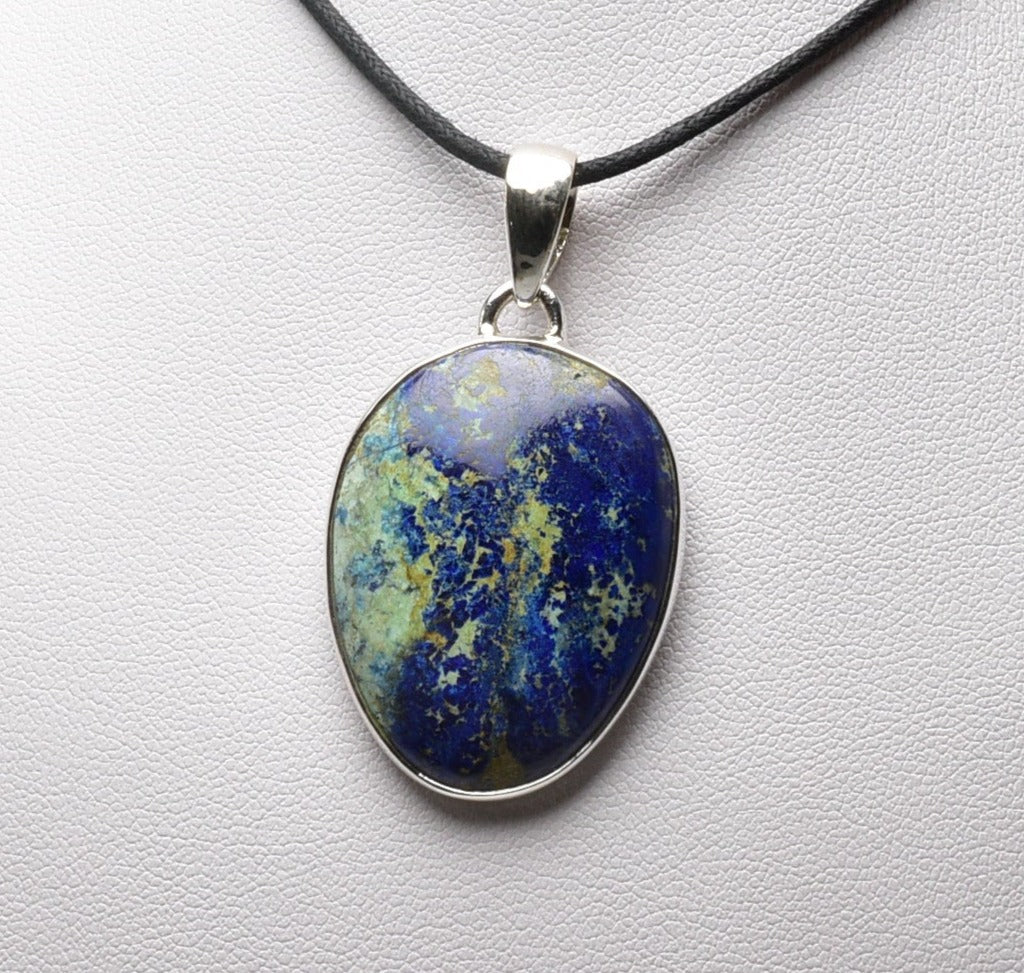 AZURITE & MALACHITE PENDANT set in STERLING  J95