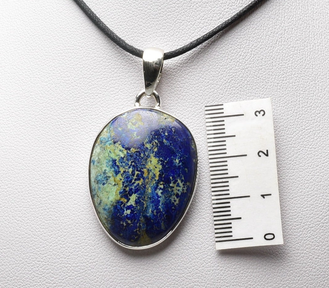 AZURITE & MALACHITE PENDANT set in STERLING  J95