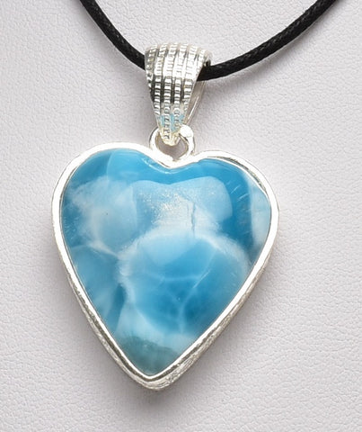 LARIMAR HEART PENDENT J66