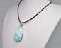 LARIMAR TEAR DROP PENDENT set in STERLING SILVER J74