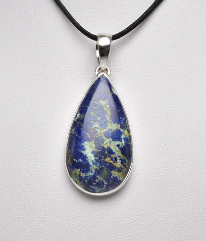 MALACHITE AND AZURITE TEAR DROP PENDENT J78