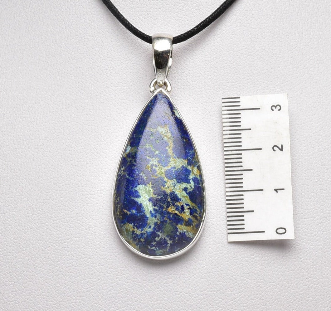MALACHITE AND AZURITE TEAR DROP PENDENT J78