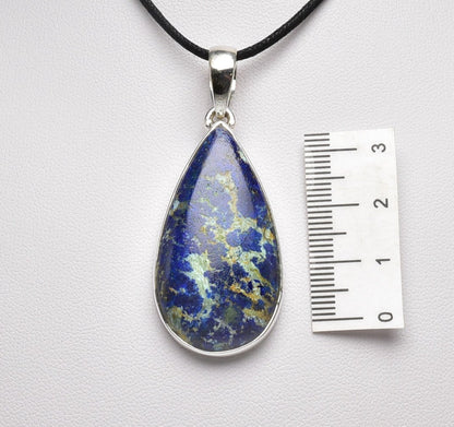 MALACHITE AND AZURITE TEAR DROP PENDENT J78